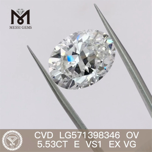 5.53ct ov e vs1 ex vg CVD Labor Kultivierte Diamanten LG571398346 