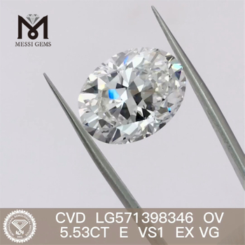5.53ct OV E VS1 EX VG CVD Lab Cultured Diamonds LG571398346 