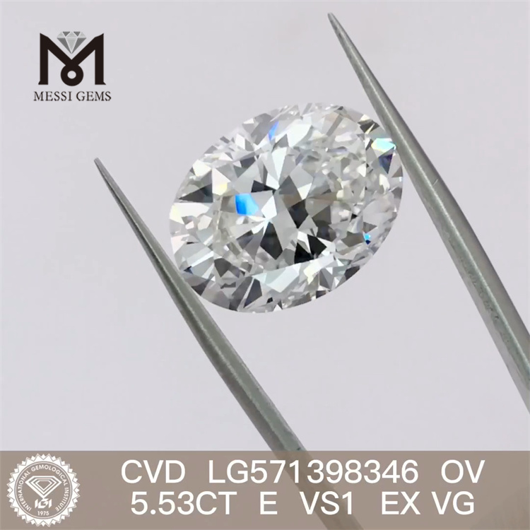 5.53ct OV E VS1 EX VG CVD Lab Cultured Diamonds LG571398346 