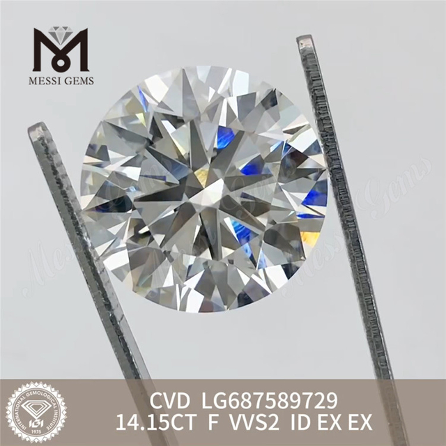 14.15CT round lab diamond F VVS2 ID CVD LG687589729 