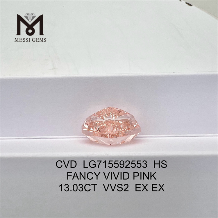 13.03CT HS FANCY VIVID PINK VVS2 diamond labs EX EX CVD LG715592553