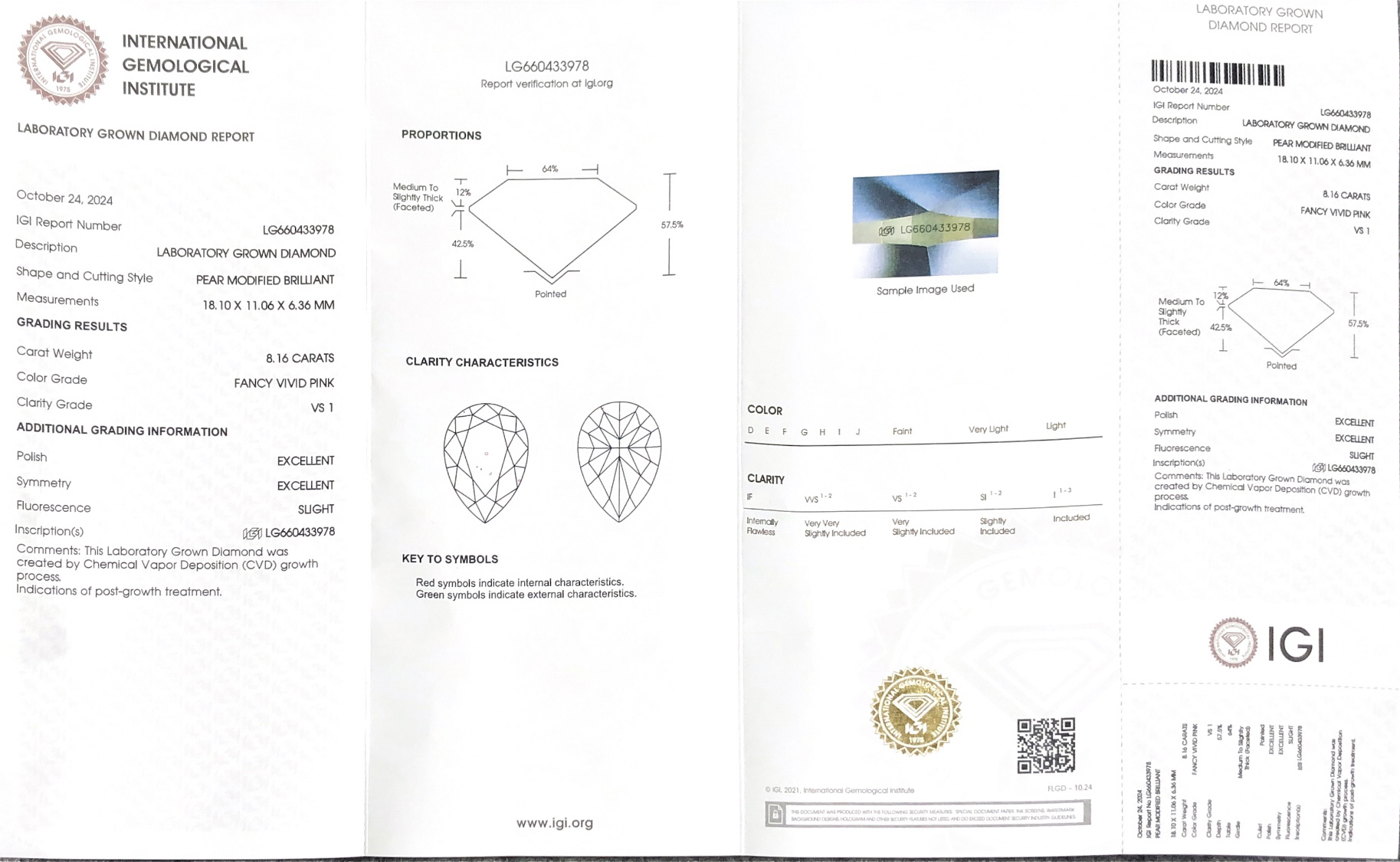 8.16ct pink pear simulated diamond
