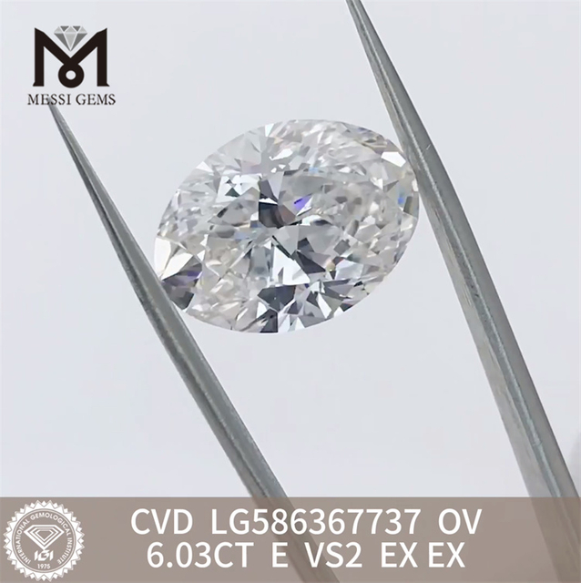 6.03CT E VS2 OV simulated diamonds CVD LG586367737 