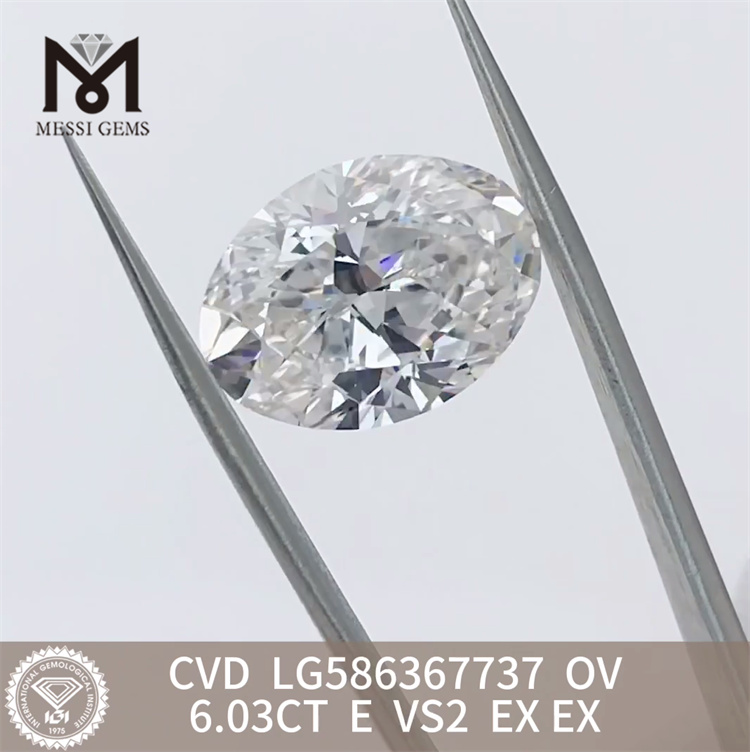 6.03CT E VS2 OV simulated diamonds CVD LG586367737 