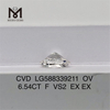6.54CT F VS2 OV Shape Simulated Diamonds EX EX CVD LG588339211 
