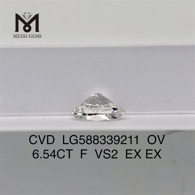 6.54CT F VS2 OV Shape Simulated Diamonds EX EX CVD LG588339211 