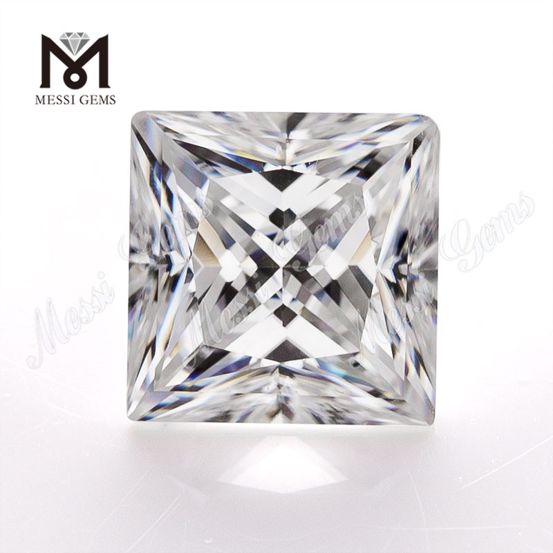 Loose synthetic princess 7x7mm 2 carat D color white price per carat moissanite