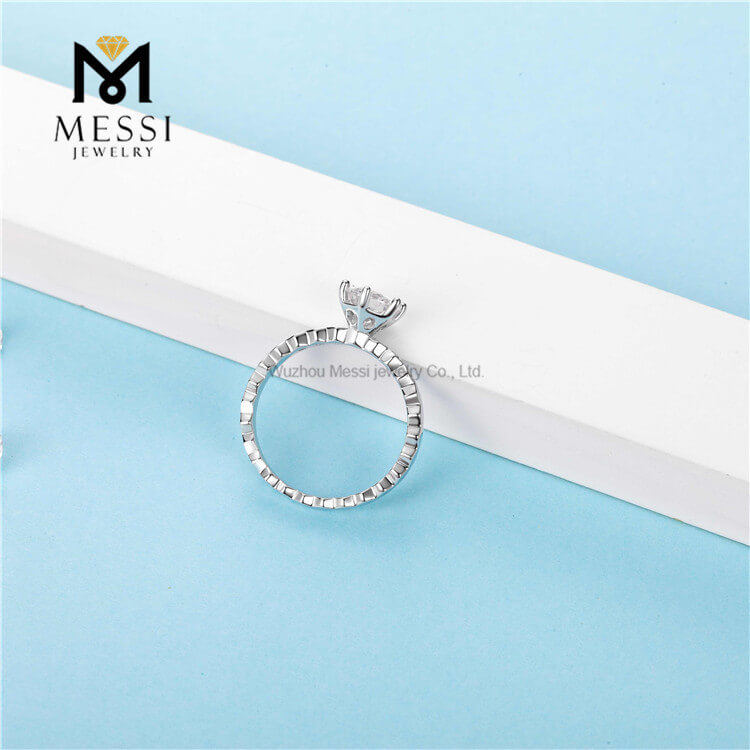 high quality 925 sterling silver 14k white gold plating DEF moissanite jewelry engagement ring