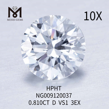 0.810CT D VS1 white round loose lab made diamond 3EX