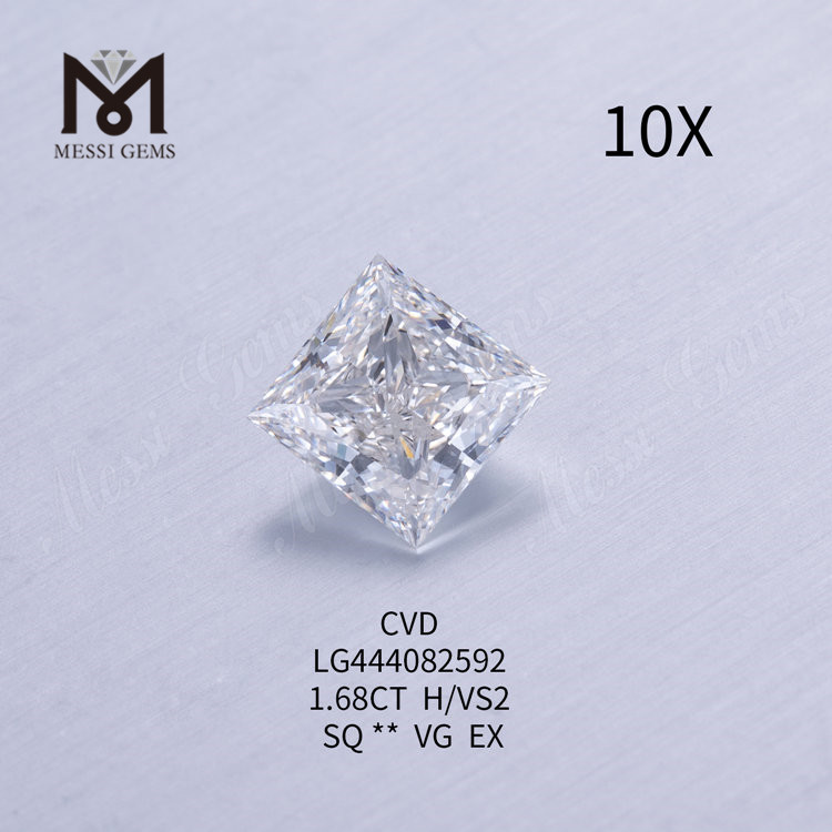 1.68 carat H VS2 PRINCESS CUT lab diamonds