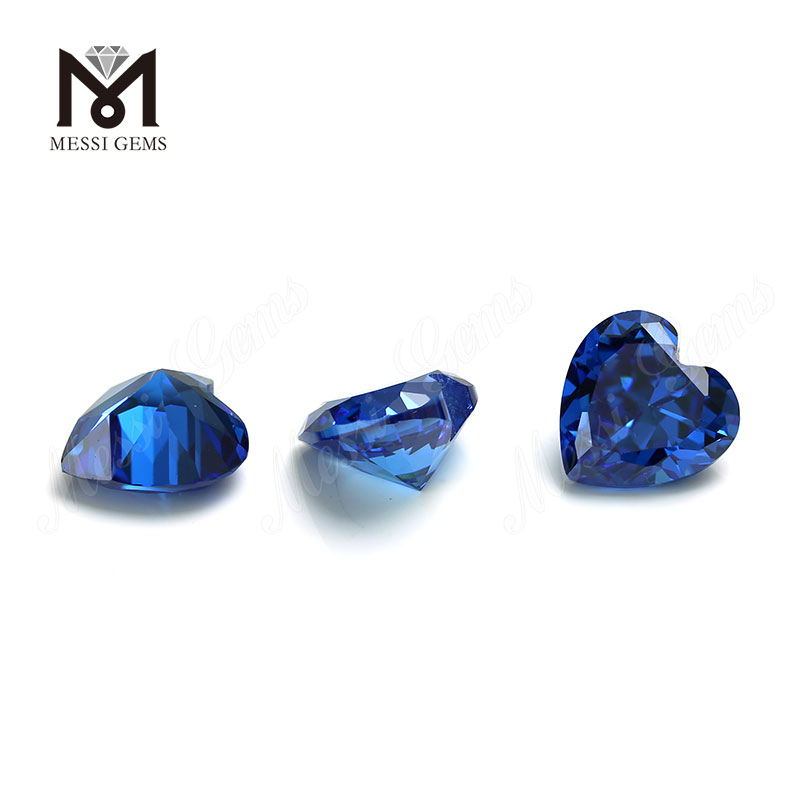 High Quality heart Shape 9x9mm Blue topaz CZ Cubic Zirconia Stone Price 