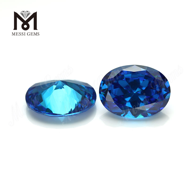 High Quality oval Shape 12x16mm Blue topaz CZ Cubic Zirconia Stone Price 