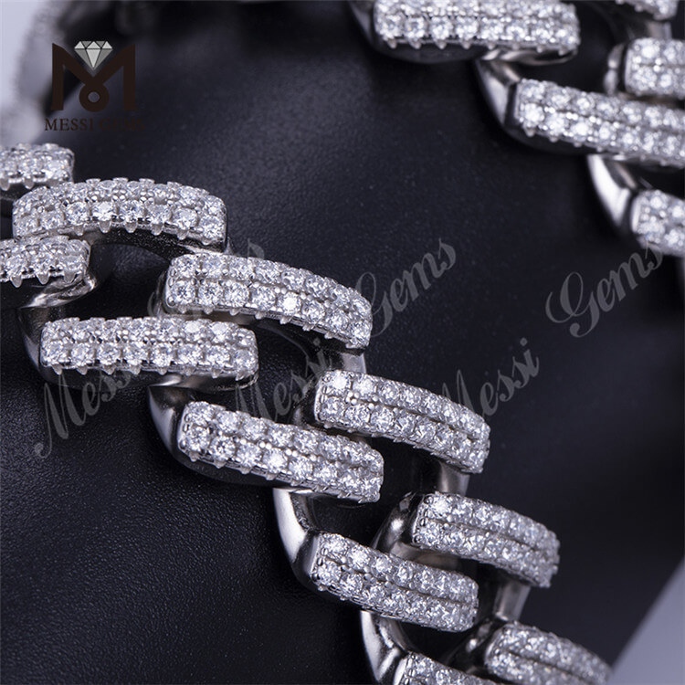 12mm 16mm width 16inch to 24inch length 925silver moissanite necklace link hot cuban chain