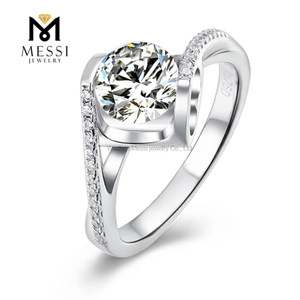 wholesale price gold plated 925 silver sterling jewellery 1 carat DEF moissanite ring