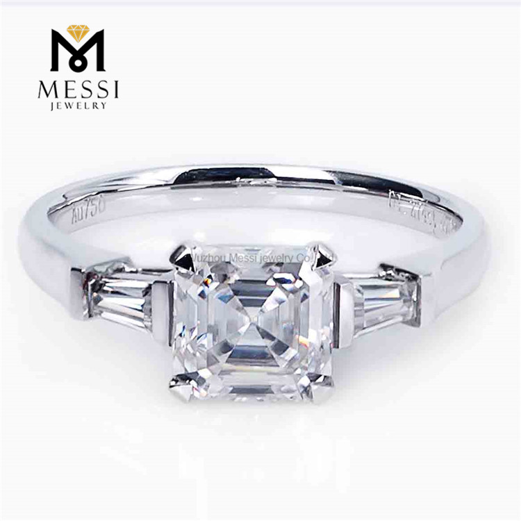 Pricess 4 prongs setting moissanite rings 18k wedding ring for women