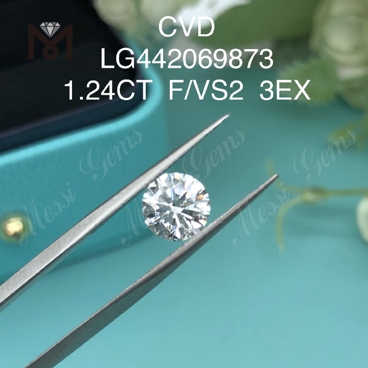 1.24 carat F VS2 Round BRILLIANT IDEAL hand made diamonds