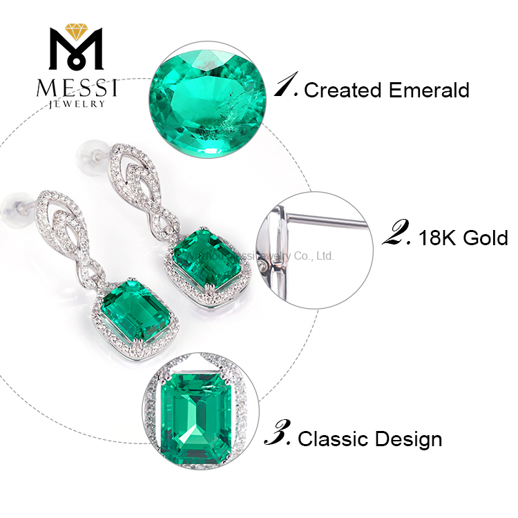 14k 18k gold jewelry earring wholesale women 4.25carat emerald earring -  Buy 4 carat gold jewelry, 4 carat gold earring, Emerald Wedding earring  Product on Wuzhou Messi Gems Co.,LTD