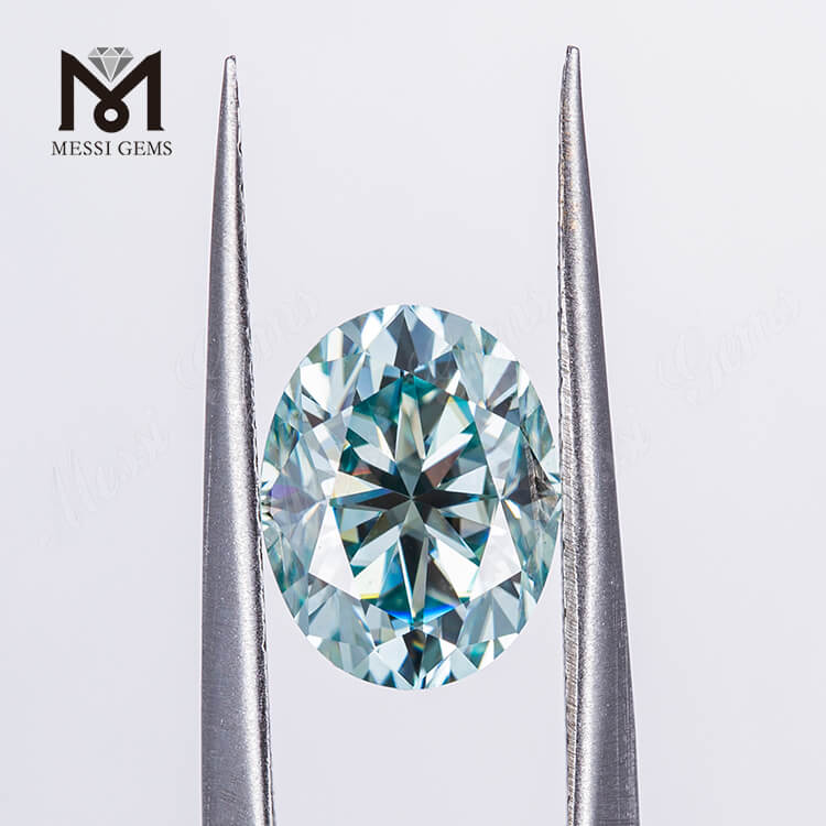 Top Quality 8*10-10*12mm Oval Sea Blue Synthetic Moissanite