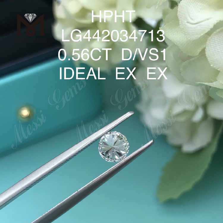 0.56CT D/VS1 round cut cost of lab created diamonds IDEAL EX EX