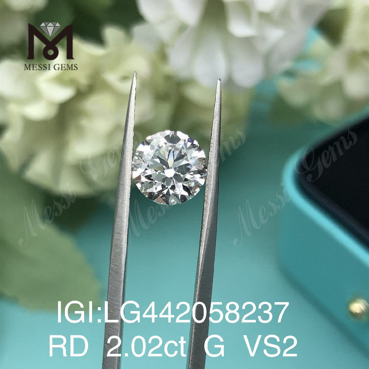 2.02ct G VS2 Lab Grown Diamonds Round Cut IGI diamond