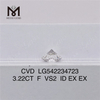 3.22ct f colour 3ct loose synthetic diamonds price round CVD diamond wholesale price