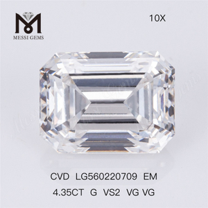 4.35CT G VS2 VG VG emerald cut lab diamond CVD on sale