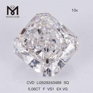5.06CT F VS1 EX VG CVD SQ lab grown diamonds 5 carat High Quality 