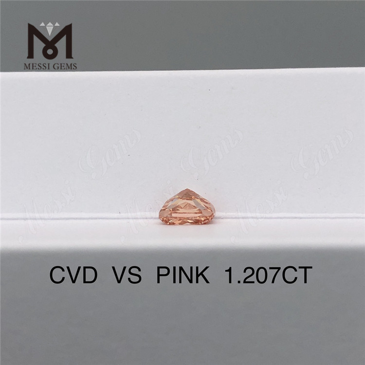 1.207ct cushion cut lab diamond fancy pink cvd cushion diamond on sale