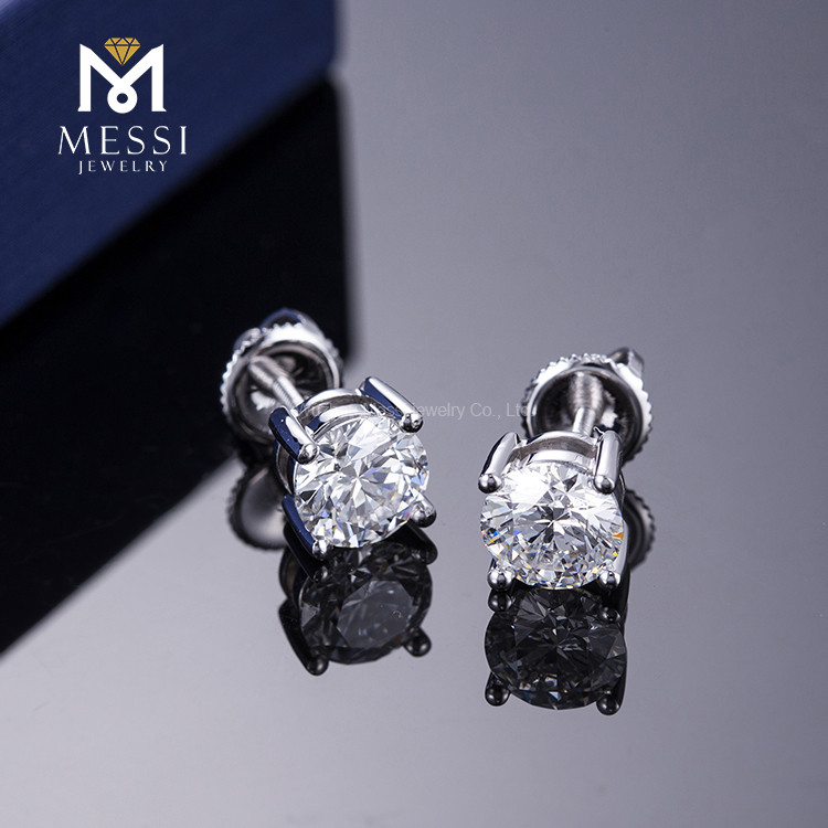 lab diamond earrings 6.5 mm