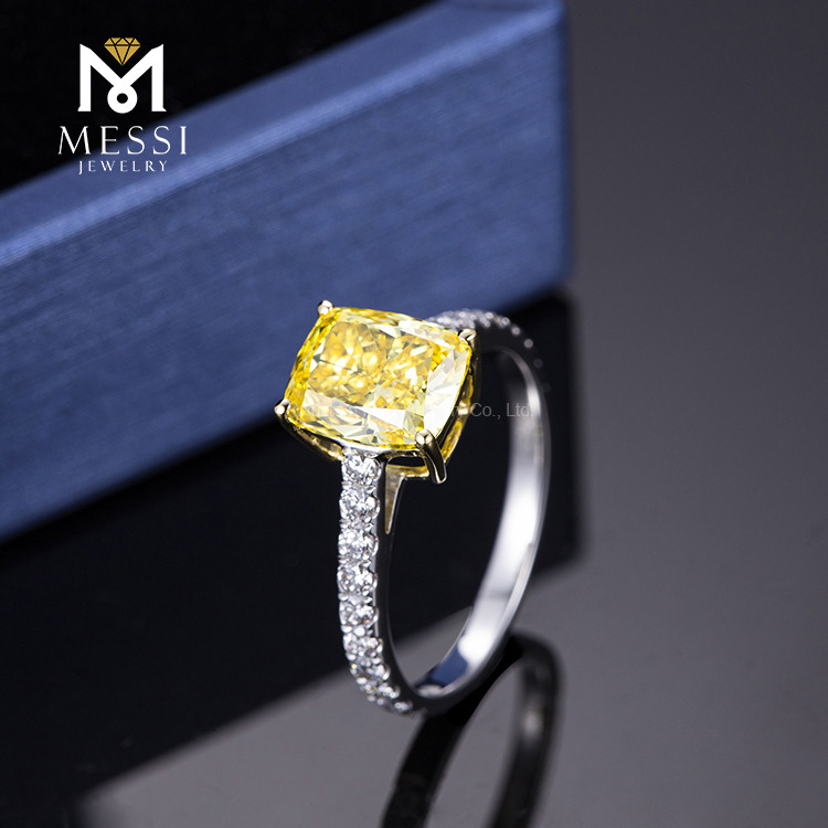 2.15ct Loose AU750 Customized Gold Yellow 2 carat diamond ring