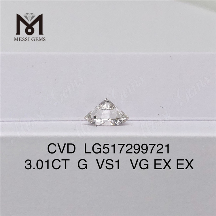 3.012carat G Color VS1 clarity Factory Price instock Fast Shipping Lab Grown CVD diamond