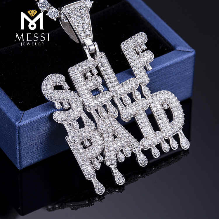 real iced out jewelry moissanite fashion necklace cuban pendant jewelry