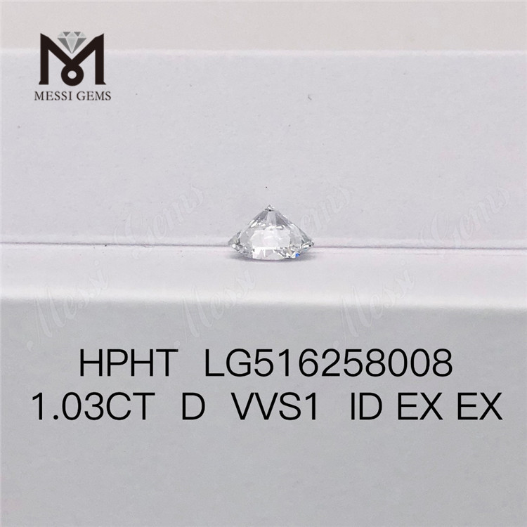 1.03Ct RD D VVS1 ID EX EX lab grown diamond HPHT