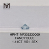 1.14CT VS1 3EX FANCY BLUE round loose lab diamond HPHT NF303230009