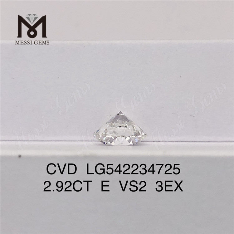 2.92CT E CVD loose diamond wholesale RD hpht lab grown diamonds