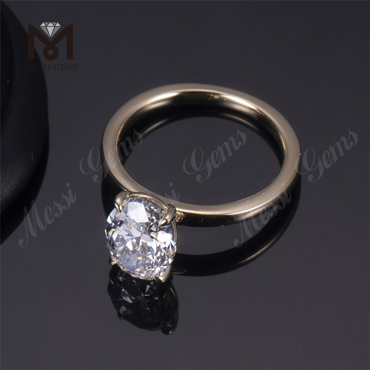 14k Rose Gold OVAL Shape Solitaire Engagement Ring with Wedding Band