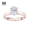 Simple Style K Gold OVAL Lab Diamond 14k Rose Gold Solitaire Ring