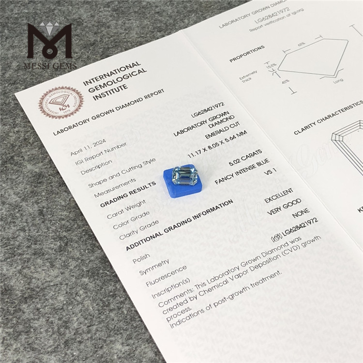 5.02CT EM phantasiana Blue Laboratory Diamond VS1 CVD LG628421972 丨 Messigs 