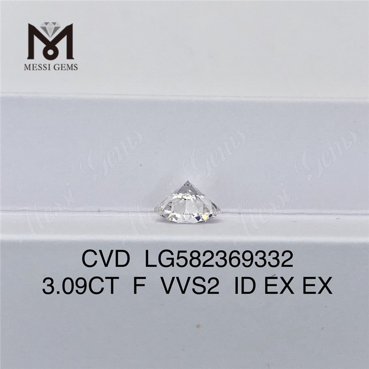 3.09CT F VVS2 ID EX EX LG582369332 cvd diamonds for sale丨Messigems