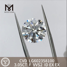 3.05CT F VVS2 ID cut Wholesale CVD Diamonds Without High Prices LG602358100丨Messigems 