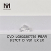 8.37CT D VS1 PEAR 8ct lab grown cvd diamond Ethical and Affordable LG602357759丨Messigems