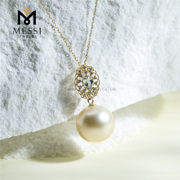 12-13mm 18K Gold Seawater Golden South Seas pearl necklace