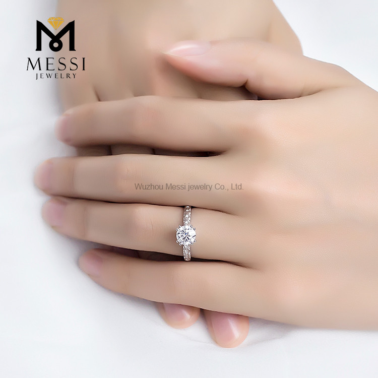 18k real gold diamond ring Custom design women modern wedding rings