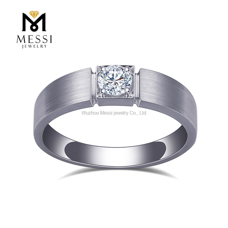 18K White Gold 6.0g 19# Lab Diamond Wedding Rings for Him A Symbol of Love and Commitment