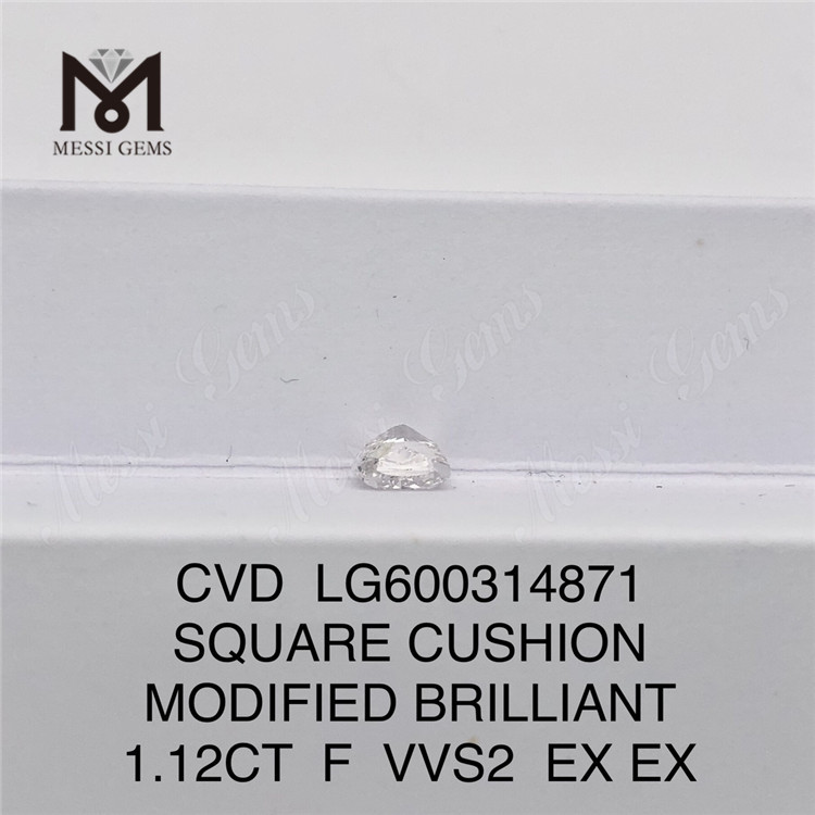 1.12CT F VVS2 CVD cushion 1 carat cvd diamond price丨Messigems LG600314871
