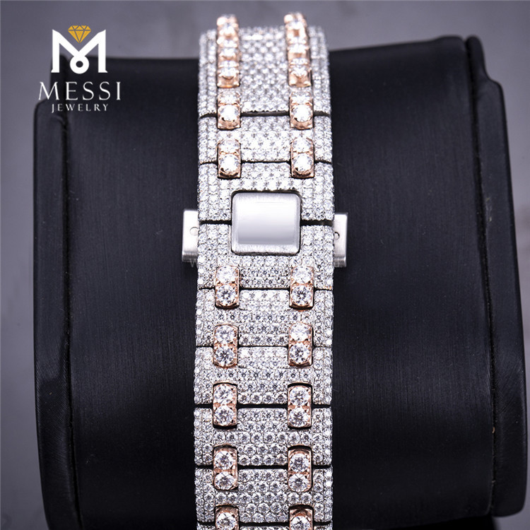 moissanite gold watch mens