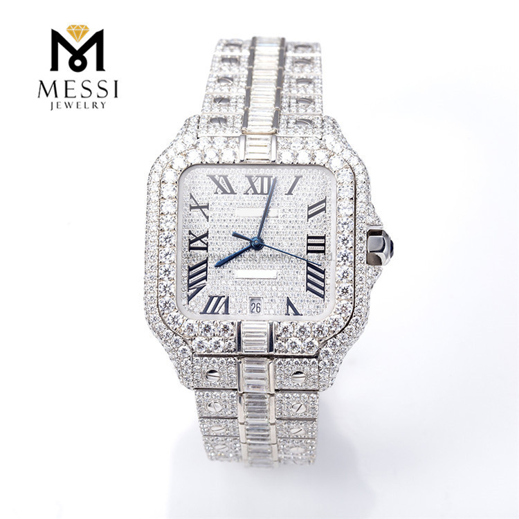 Etiquetas elegantes Pecio al por mayor de relojes de moissanite barato