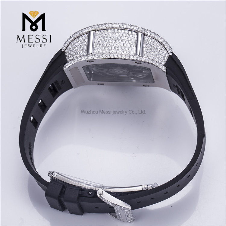 Custom Handmade D VVS Cheap Moissanite Watch Pass Tester