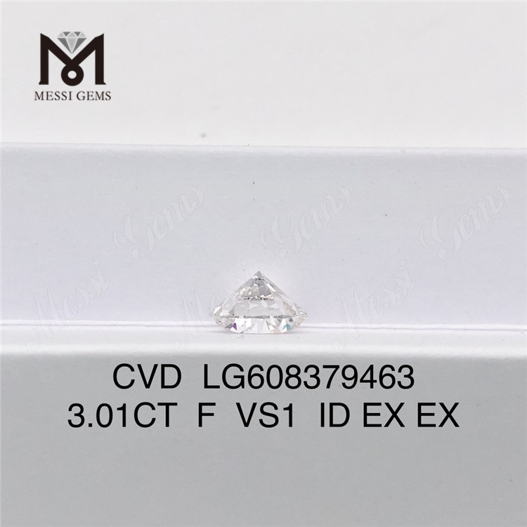 3.01CT F VS1 Round 3ct cvd lab diamond Eco gemstone丨Messigems LG608379463