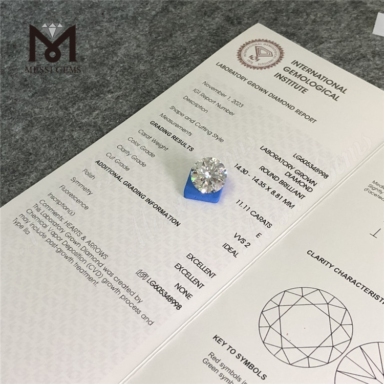 11ct igi diamond CVD Lab Diamond Grown to Flawless Perfection丨Messigems LG605348998